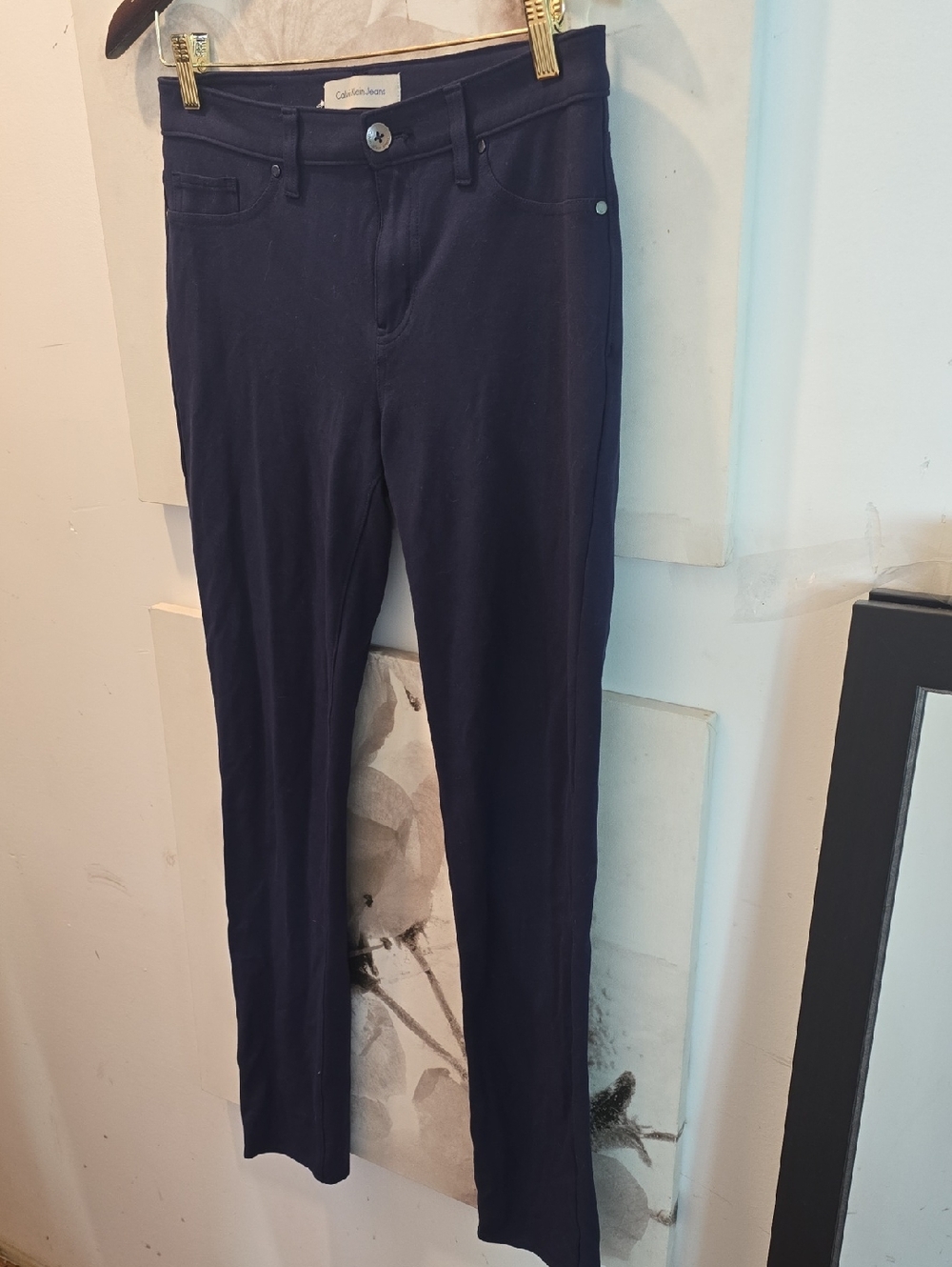 Calvin Klein Dark Navy Blue Stretch Slim Pants - 8
